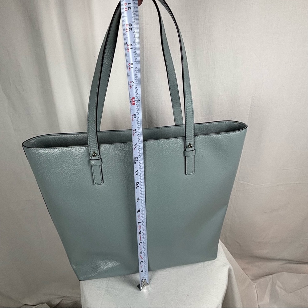 Kate Spade New Yorker Sawyer Street Maxi Baby Blue Leather XL Tote  12” x 13”‎ - Picture 11 of 14